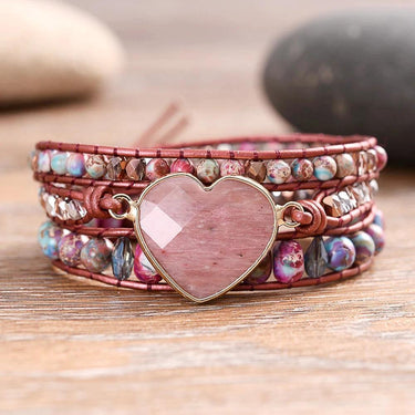 Around We Go Rhodochrosite Wrap Bracelet-Your Soul Place